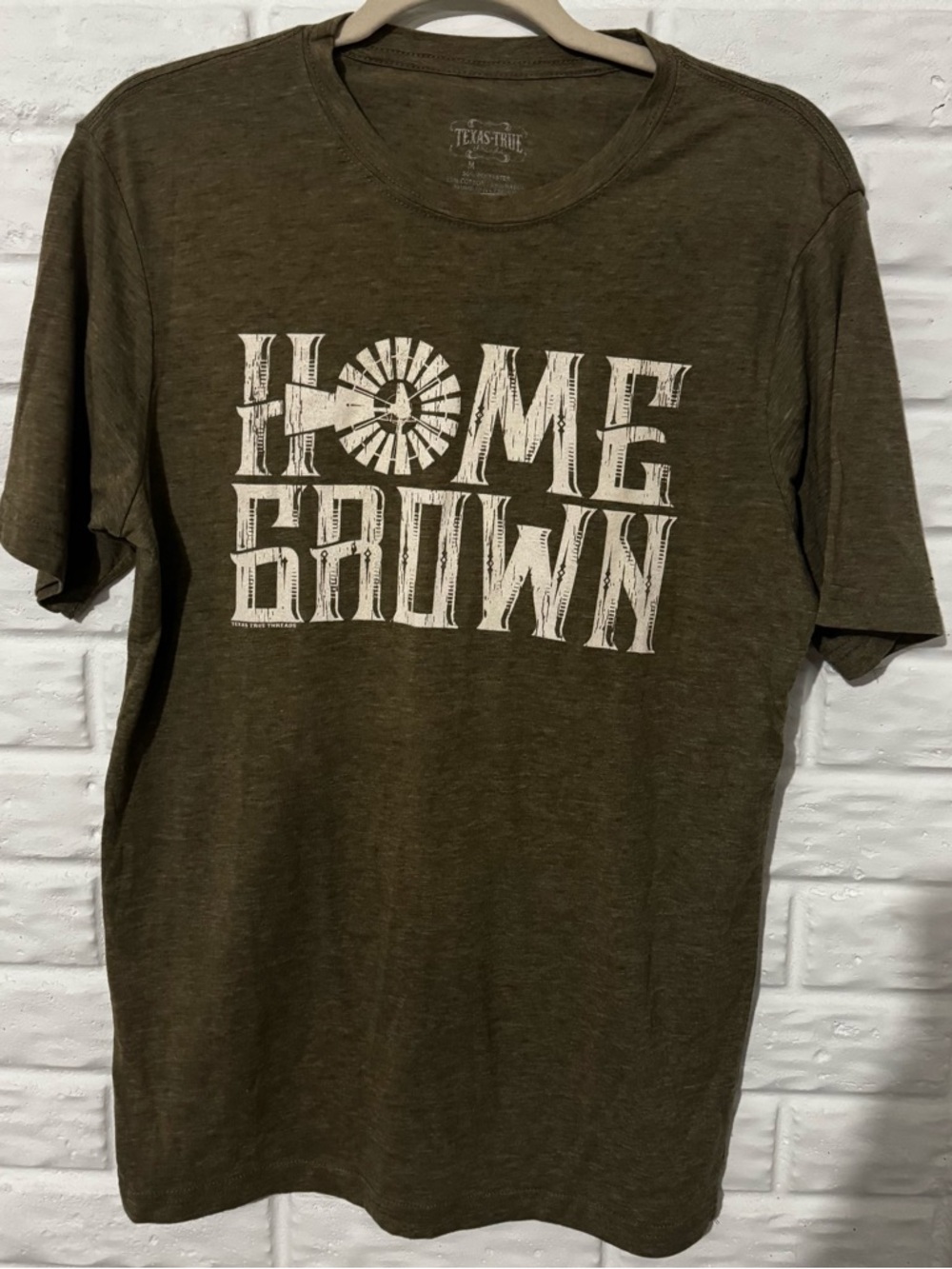 Texas True Threads “Home Grown” Graphic Tee Women’s Medium Green Shirt Top